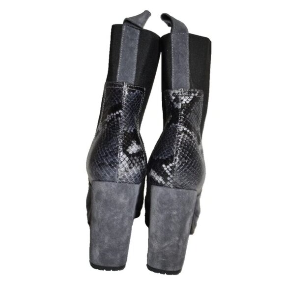 $400 ALLSAINTS SAHARA BOOTIE CHELSEA LUGG HEEL PLATFORM SNAKE GREY 39 (MG8) - Picture 6 of 8